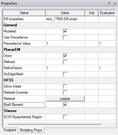 Properties > Modeling Props