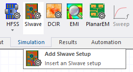 Simulation Tab > SIwave