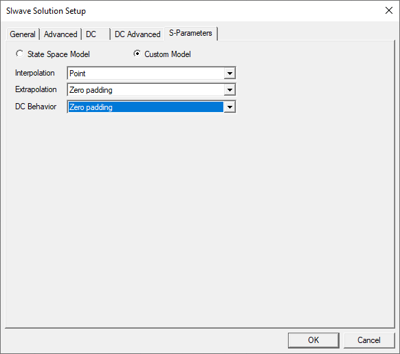 S-Parameters Tab > Custom Model