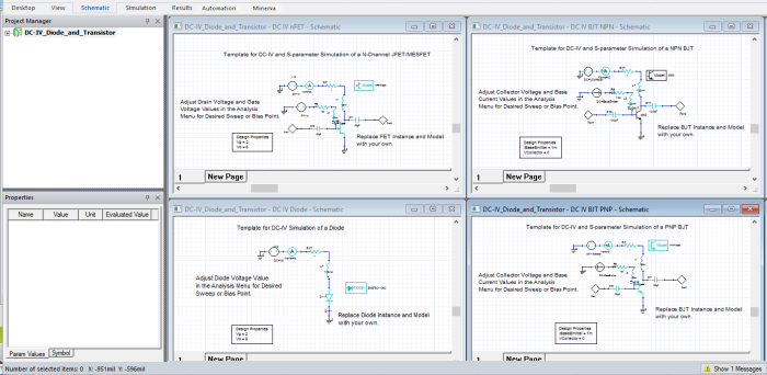 DC-IV_Diode_and_Transistor.aedt Project in the Design Window DC-IV_Diode_and_Transistor.aedt Project in the Design Window