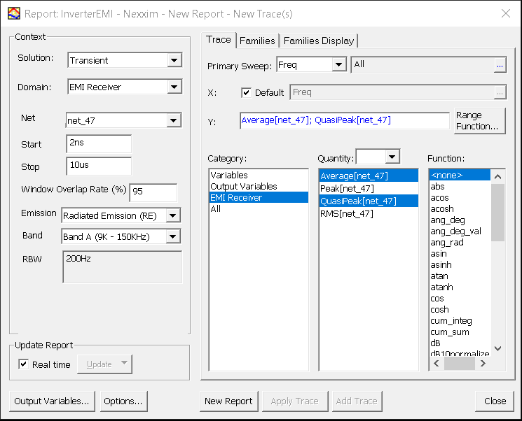 Report Window > Quantity List