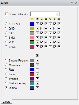 The dockable Layers window