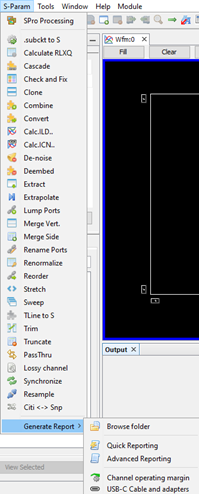 S-Param > Generate Report > Channel Operating Margin