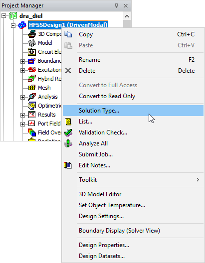 Example Shortcut Menu
