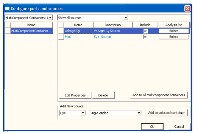 Configure Ports and Sources Window
