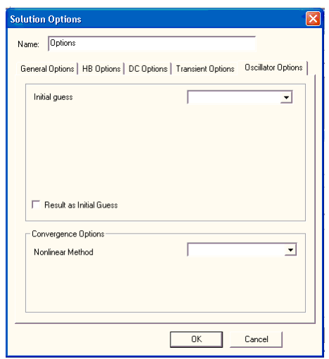 Solution Options Window