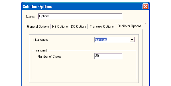 Solution Options Window