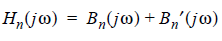 Equation for reconstructed frequency response in terms of in-band and out-of-band contributions.