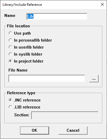 Library/Include Reference Window