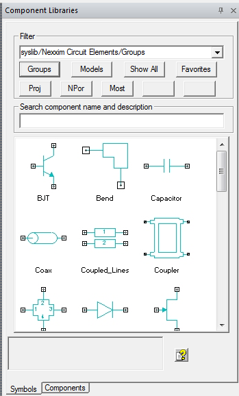 Component Libraries Window