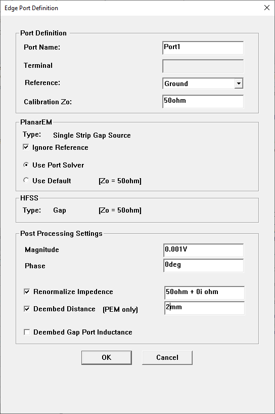 Edge Port Definition Window