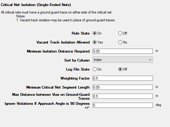 Critical Net Isolation Rules