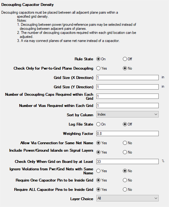 Decoupling Capacitor Density Rules Decoupling Capacitor Density Rules