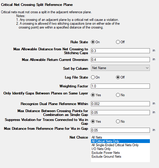 Net Crossing Split Rules Net Crossing Split Rules