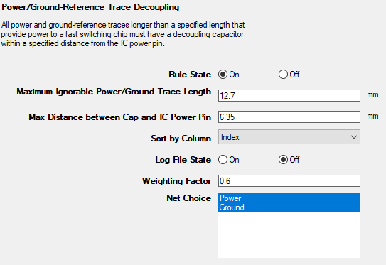 Power/Ground-Reference Trace Decoupling Rules