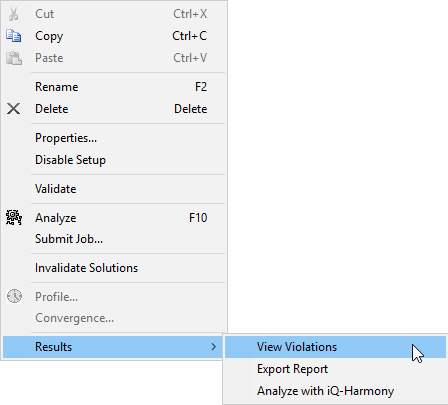 EMI Scanner Results Menu