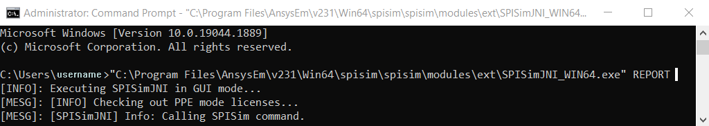 SPISim SPro Compliance Analysis Report via Command Line to GUI