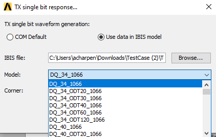 Model Drop-Down Menu
