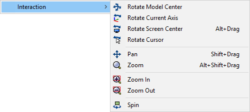 Interaction Submenu Interaction Submenu