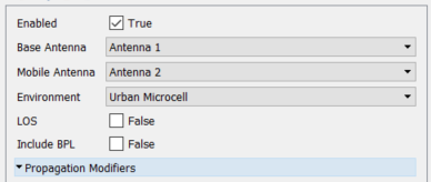 5G Channel Model Coupling property panel.