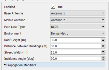 Walfisch-Ikegami Coupling property panel.