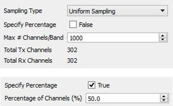 Uniform sampling configuration panel.