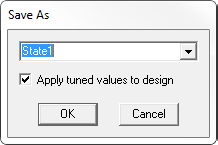 Save as dialog box. Apply tubed values to design option enabled.