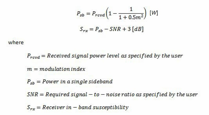 Rx susceptibility equations andd variable definitions.