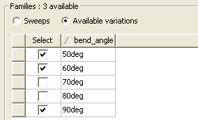 Families group box. Available variations options selected. Families group box. Available variations options selected.