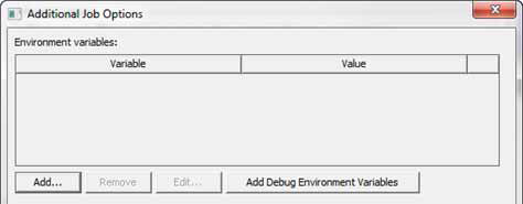 Additional Job Options dialog box. 