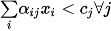 Linear constraints inequality