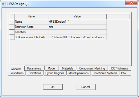 Properties dialog.