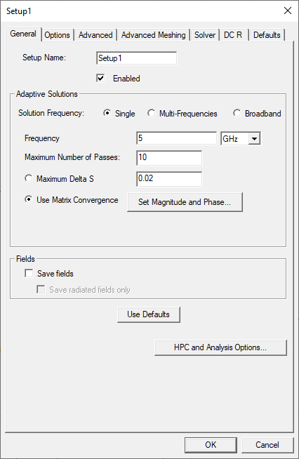 Setup Window