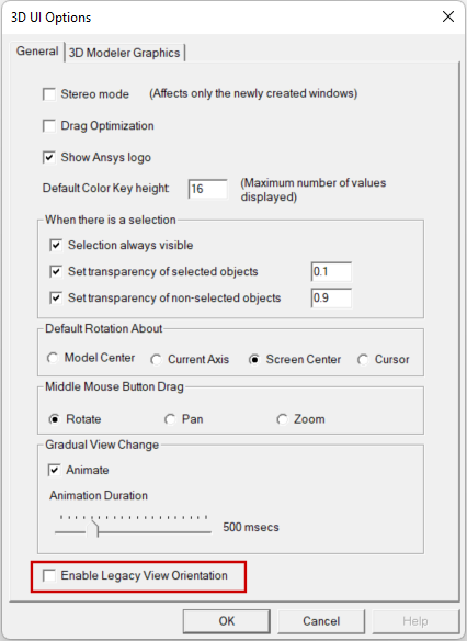 3D UI Options
