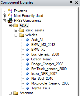 Component Libraries panel. ADAS folder expanded.