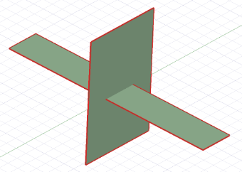 Model of two planes intersecting.