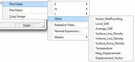 Plot Fields > Other menu Plot Fields > Other menu