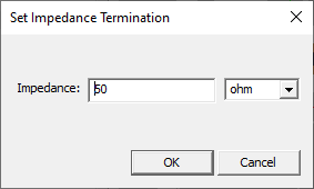 Set Impedance Termination dialog.