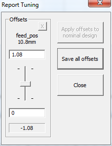 Report Tuning Window Report Tuning Window