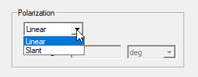 Polarization Drop-Down Menu