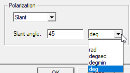 Unit of Measurement Drop-Down Menu