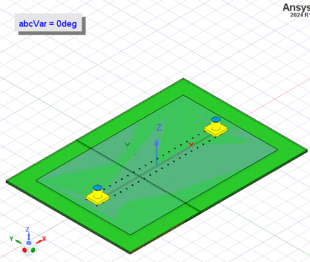 Bent model containing two 3D components.