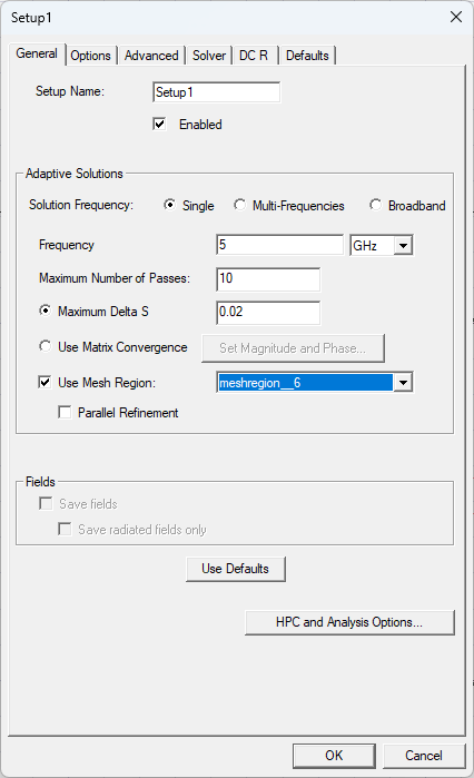 Setup Window