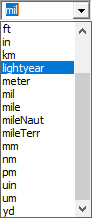 Units drop-down menu.