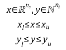 Boundaries of x and y.