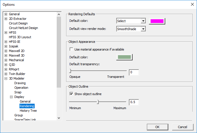 Rendering Options