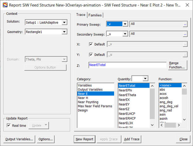 Report dialog box.
