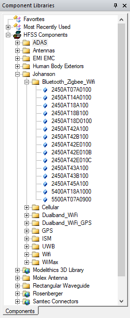 3D Component Library panel.