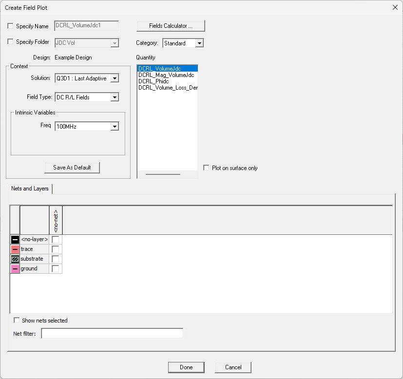 Create Field Plot Window