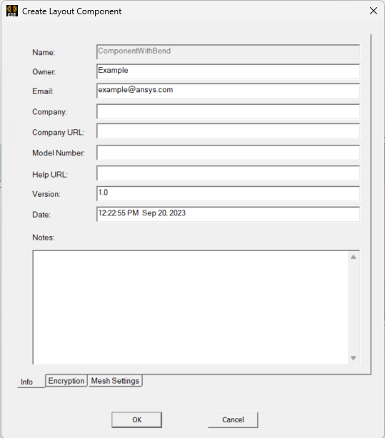 Create Layout Component Window